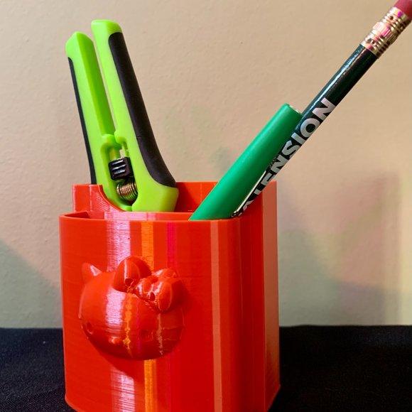Hello Kitty 3D Printed Pretty Cat Pencil Cup Desk Organizer Pen Holder - Picture 5 of 8
